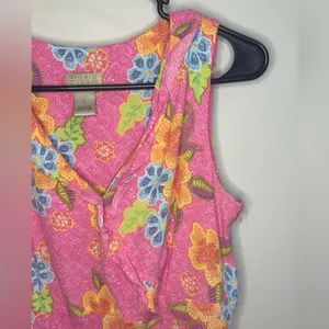 Vintage‎ Coquette Y2K Sigrid Olsen Sport Pink Floral Sleeveless Midi Dress Fairy thumbnail 6