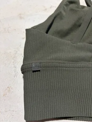 Lululemon energy longline bra Ribbed green olive sports bra 6 thumbnail 5