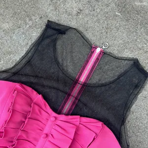 BRIGHT PINK ROMPER W MESH NECK‎ DESIGN thumbnail 3
