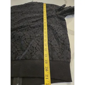 ​G By Guess Medium Black Floral Lace Full Zip Bomber Jacket Women Ribbed Trim thumbnail 10