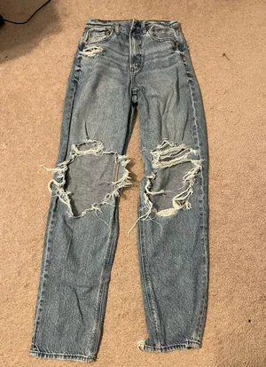 American Eagle Highest Rise Baggy Straight Jeans thumbnail 1