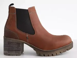 Bull Boxer‎ Women's Chelsea Leather Cory Ankle Block Boots Brown Size EUR 39 thumbnail 1