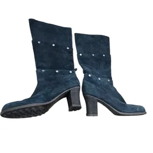 Caterpillar ANIA 3-in-1 Women's 9 Navy Leather Boots Adjustable Shaft Rugged thumbnail 7