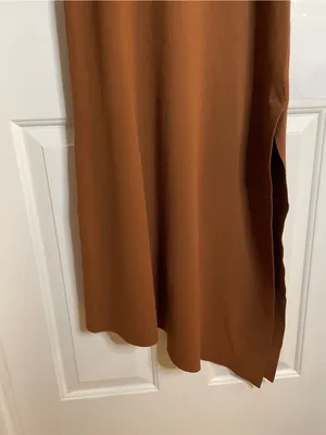 A.L.C. Long Sleeve Scoop Neck Maxi Dress in Chestnut Brown Asymmetrical Size XS thumbnail 7
