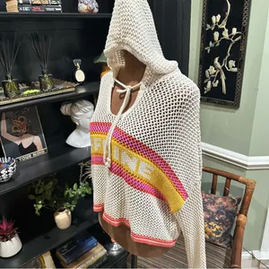 Offline by Aerie Crochet Hoodie – “Toasted Coconut” Colorway, Size Medium thumbnail 10