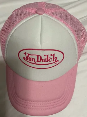 Von Dutch Pink and White Mesh Trucker Hat thumbnail 1