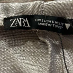 ZARA Silver Shimmer Stretchy Pull On Wide Leg Pants Size Small New with Tags thumbnail 5