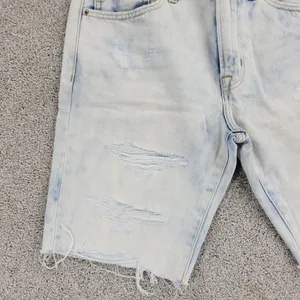 American Eagle Womens Denim Shorts 31" Blue Acid Wash Distressed Bermuda thumbnail 8