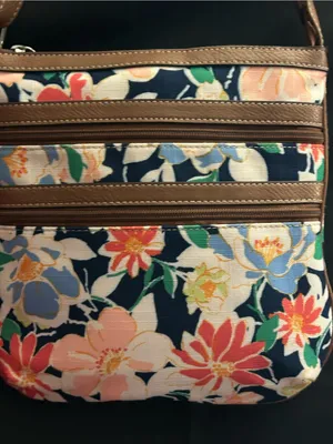 Croft & Barrow Brown Trim Floral Crossbody Shoulder Bag thumbnail 5