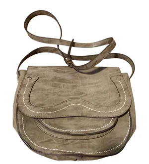 Steven By Steve Madden Crossbody Bag Western Boho Sage‎ Green Scalloped Faux Suede Medium thumbnail 1