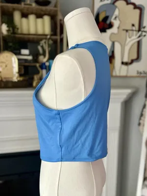 H&M Baby Blue Silky Material Women’s Cropped Tank thumbnail 3