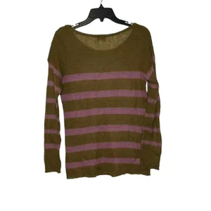 Loft Ann Taylor‎ Women Medium Mohair Striped Pullover Sweater Long Sleeve Button thumbnail 9