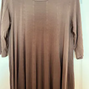 MOA USA Women’s Brown Solid Scoop Neck 3/4 Sleeve MIDI Dress Size 12 thumbnail 2