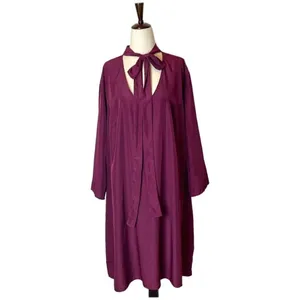 GB X Amanda Uprichard Maroon Gwynnie‎ Bee Long Sleeve Tie Neck Shift Dress 2X thumbnail 2