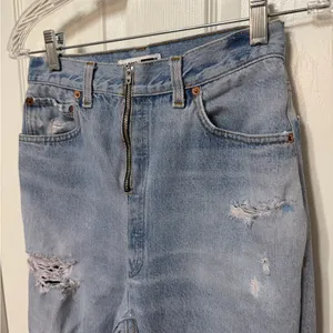 RE/DONE x LEVIS wide leg reworked jeans‎ exposed zipper size 25 thumbnail 2