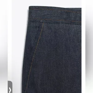 Zara NWT blue denim jeans style dark denim pants thumbnail 10