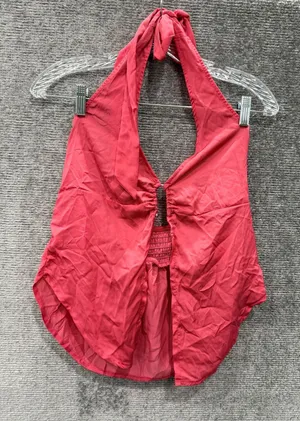 Free People Halter Top Womens Medium Raspberry Pink OB1500111 Boho‎ Festival New thumbnail 1
