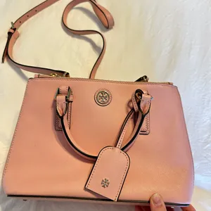 Tory Burch Blush Pink Saffiano Leather Satchel with Removable Strap thumbnail 1