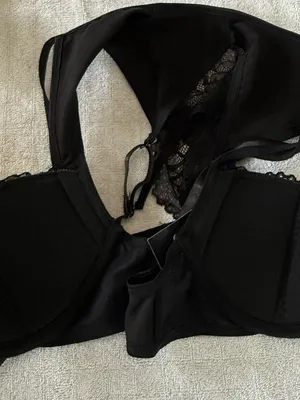 NWT Frederick's of Hollywood Lace Front-Close Push-Up Bra with Neck Tie Size M thumbnail 7