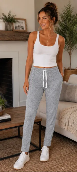 Women's J.Crew Jogger Pants Size S Grey White Drawstring thumbnail 1