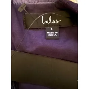 Lulus Navy Blue‎ Linen Blend Tie Shoulder Fit Flare Mini Dress Large NWT New thumbnail 5