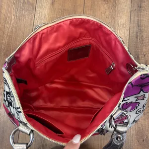 Coach Poppy Floral Graffiti Satin Tote Bag Purse 16306 Excellent Condition Charm thumbnail 5