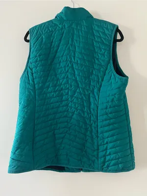 Talbots Teal Blue Quilted Puffer Vest Large Outdoors Hiking Lightweight Travel thumbnail 6