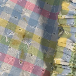 Vintage 70s Pastel Gingham Smocked Maxi Dress‎ Puff Sleeve Cottagecore Romantic thumbnail 12