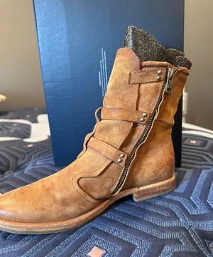 Tan, Suede Zarek Moto Boot, Size 37 thumbnail 4