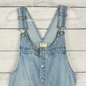 We The Free People‎ Edie Denim Skirtall Sz Large Skirt Overalls Boho Western thumbnail 3