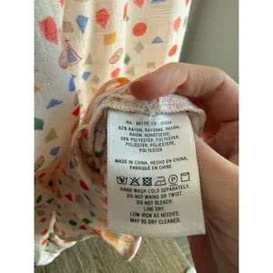 Maeve by Anthropologie Geometric Shape Colorful Rayon Blouse Size Medium Boho thumbnail 9
