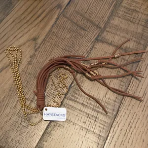 Source Unknown Leather fringe with gold toned chain thumbnail 3