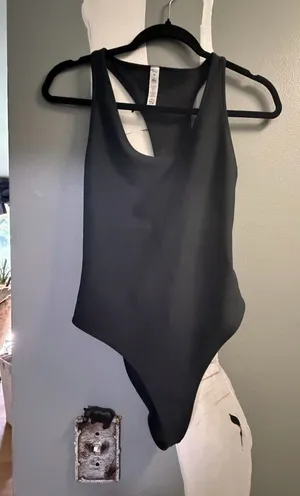 Alo Yoga Sleek Black Asymmetrical back One-Piece Bodysuit thumbnail 1