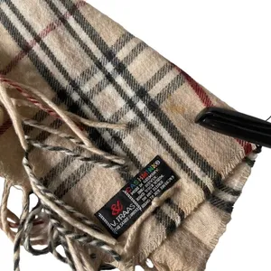 V. Fraas Cashmink Plaid Scarf Fringe Trim Unisex Adult Preppy Striped Cozy thumbnail 8