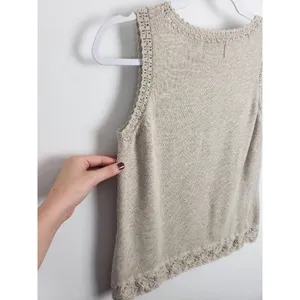 Bob Timberlake Beige Cream Knit Sweater Vest Grandma Grandmacore Size Large thumbnail 8