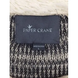 Paper Crane Urban Outfitters Grey Blue Striped Woven Long Sleeve Top Size Large thumbnail 7