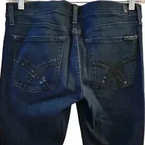 7 For All Mankind‎ Women's Skinny Jeans Size 31 Dark Wash Blue Denim thumbnail 7