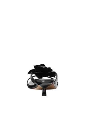 Michael Michael Kors Floral Embellished Leather Kitten Heel Sandal Black 7.5M thumbnail 12