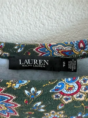 Lauren Ralph‎ Lauren Women's Floral Paisley Stretch Cotton Midi Dress Jersey thumbnail 2