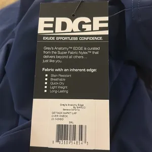 Grey’s Anatomy Edge Scrub Top NWT 3XL Color is‎ Indigo (Dark/Navy Blue) Stretch thumbnail 10