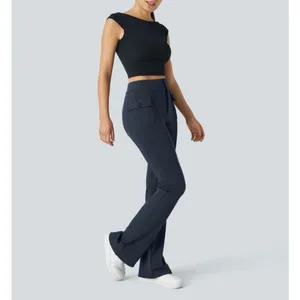 Halara SculptKnit High Waisted Side Flap Pocket Flare Casual Cargo Pants thumbnail 8