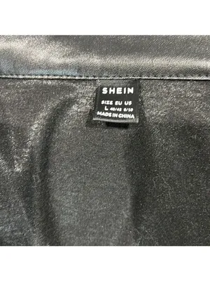 SheIn Black Faux Leather Jacket Women's Large thumbnail 6