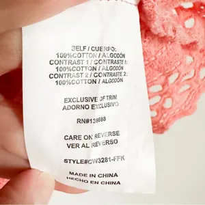Pink Eyelet Embroidered Cropped Cami Top sz Small thumbnail 10
