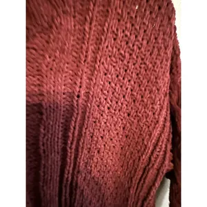 Aeropostale Burgundy Cable Knit Chunky Sweater Women's Size‎ S thumbnail 2