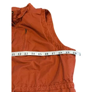 Love Tree Womens Burnt‎ Orange Utility Vest Sherpa Lined Cotton Full Zip Large L thumbnail 6