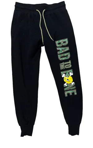 Looney Tunes Black Joggers with Green Camo 'Bad to the Bone' Graphic thumbnail 1