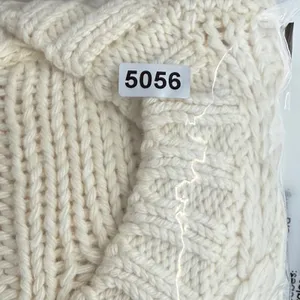 Abercrombie Fitch Cream Cable Fisherman Knit‎ Crew Neck Sweater Women Size L thumbnail 9