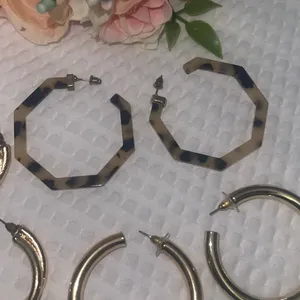 Earrings Leopard Print Resin Hoops & Gold Hoops Bundle thumbnail 3