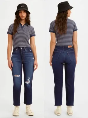 Levi’s Ribcage Straight Ankle Jeans 30 Dark Indigo thumbnail 2