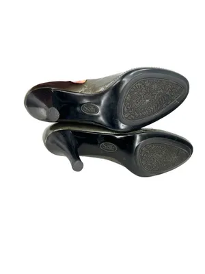 Söfft Retro Olive Green Patent Leather Heels Cutout Design Size 9 Retro Chic thumbnail 8